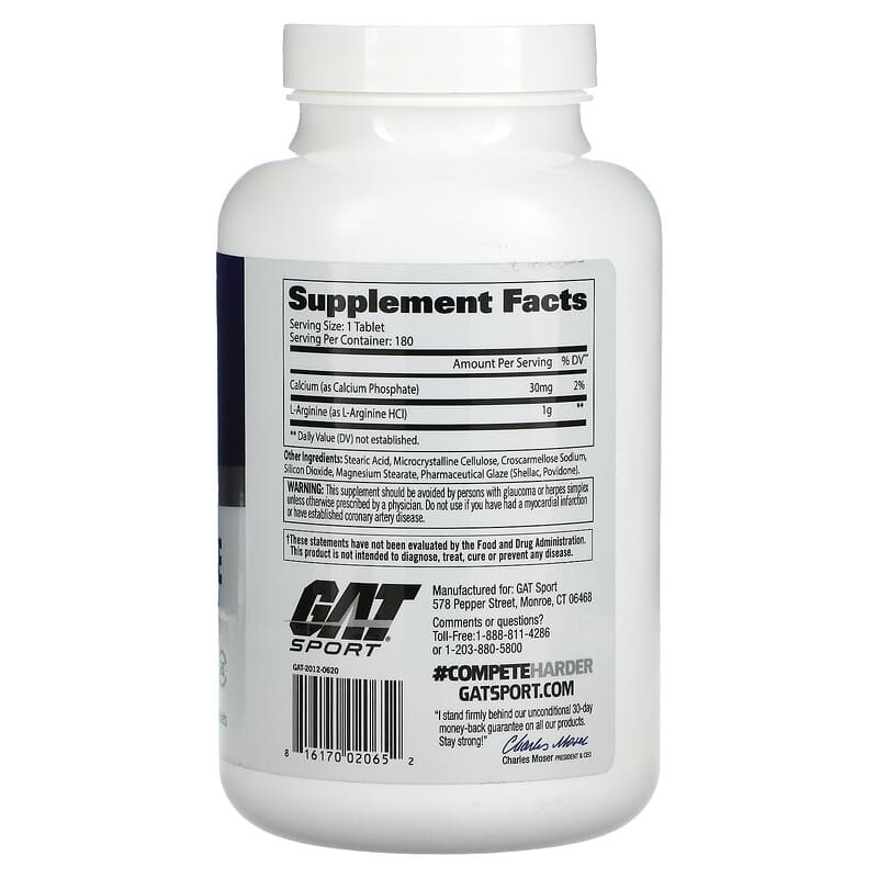 GAT L-Arginine 180 Tablets 2 Thành phần vi chất của GAT L-Arginine 180 Tablets 816170020652