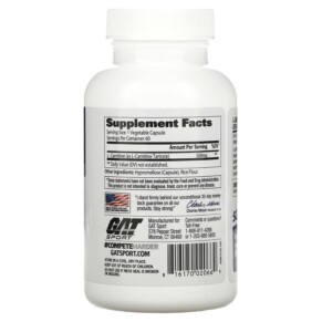 Thành phần vi chất của GAT L-Carnitine Amino Acid Free Form 60 Vegetable Capsules 816170020669