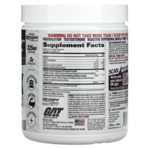 Thành phần vi chất của GAT Sport NITRAFLEX Black Cherry 10.5 oz (297 g) 859613647009