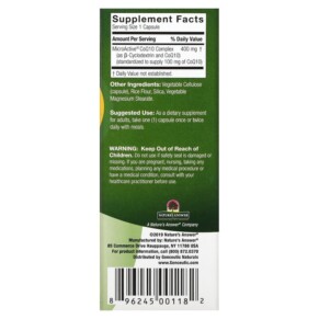 Thành phần vi chất của Genceutic Naturals 24hr CoQ10 100 mg 60 Vegetarian Capsules 896245001182