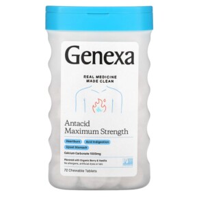 Thực phẩm chức năng Genexa LLC Antacid Maximum Strength Organic Berry & Vanilla 1000 mg 72 Chewable Tablets 857630006571