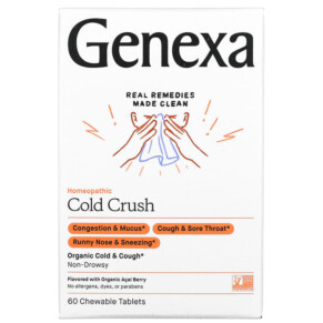 Thực phẩm chức năng Genexa LLC Cold Crush Cold & Cough Organic Acai Berry 60 Chewable Tablets 857630006069