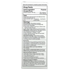 Thành phần vi chất của Genexa LLC Kid's Pain & Fever Ages 2+ Organic Blueberries 4 fl oz (118 ml) 857630006878