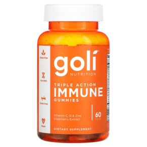 Thực phẩm chức năng Goli Nutrition Triple Action Immune Gummies 60 Pieces 055840402569