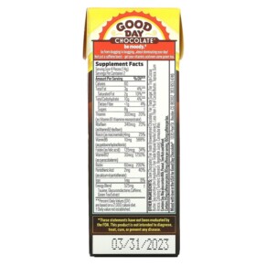 Thành phần vi chất của Good Day Chocolate Energy Supplement 8 Candy Coated Pieces 858982004000