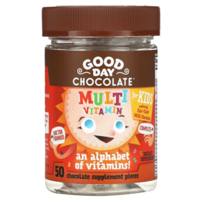 Thực phẩm chức năng Good Day Chocolate Multivitamin for Kids 50 Chocolate Supplement Pieces 858982004307