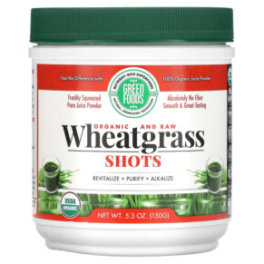Thực phẩm chức năng Green Foods Corporation Organic & Raw Wheatgrass Shots 5.3 oz (150 g) 083851203332
