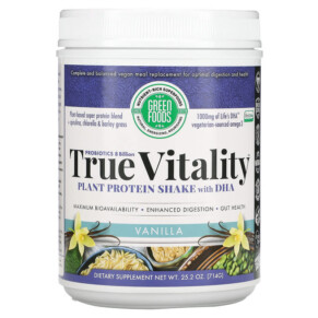 Thực phẩm chức năng Green Foods Corporation True Vitality Plant Protein Shake with DHA Vanilla 25.2 oz (714 g) 083851207774