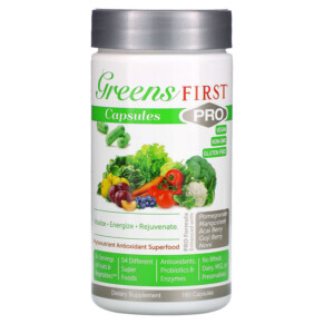 Thực phẩm chức năng Greens First PRO Phytonutrient Antioxidant Superfood 180 Capsules 819354001089