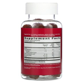 Thành phần vi chất của GummiKing Elderberry for Kids Immunity + Wellness Raspberry 60 Gummies 835776001438