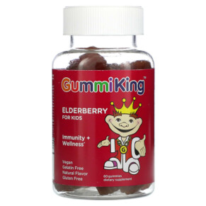 Thực phẩm chức năng GummiKing Elderberry for Kids Immunity + Wellness Raspberry 60 Gummies 835776001438