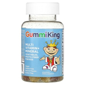 Thực phẩm chức năng GummiKing Multi Vitamin + Mineral Vegetables Fruits + Fiber For Kids 60 Gummies 835776000509
