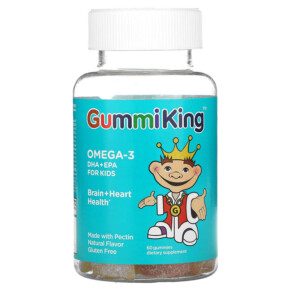Thực phẩm chức năng GummiKing Omega-3 DHA + EPA for Kids Strawberry Orange and Lemon 60 Gummies 835776000837