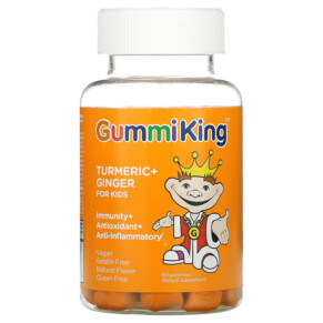 Thực phẩm chức năng GummiKing Turmeric + Ginger For Kids Immunity + Antioxidant + Anti-Inflammatory Mango 60 Gummies 835776001445