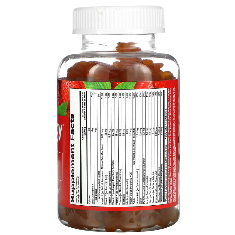 Gummiology Adult Multivitamin Gummies Natural Raspberry Flavor 100 Vegetarian Gummies 2 Thành phần vi chất của Gummiology Adult Multivitamin Gummies Natural Raspberry Flavor 100 Vegetarian Gummies 898220014767