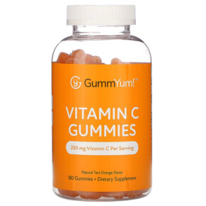 Thực phẩm chức năng GummYum! Vitamin C Gummies Natural Tart Orange Flavor 125 mg 180 Gummies 810012470834