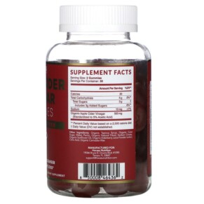 Thành phần vi chất của Havasu Nutrition Apple Cider Vinegar Gummies with The Mother Natural Apple 60 Gummies 850008464362