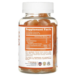 Thành phần vi chất của Havasu Nutrition Vitamin C Gummies Daily Immune Support 60 Gummies 850008464355