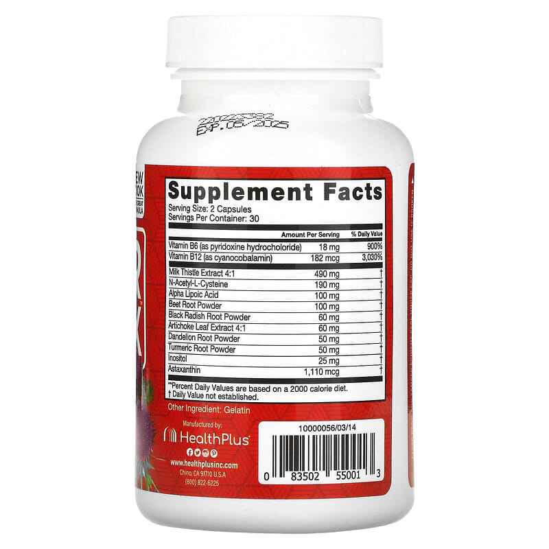 Health Plus Inc. Liver Detox 60 Capsules 2 Thành phần vi chất của Health Plus Inc. Liver Detox 60 Capsules 083502550013