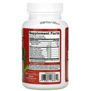 Thành phần vi chất của Health Plus Inc. Super Colon Cleanse 120 Capsules 083502087649