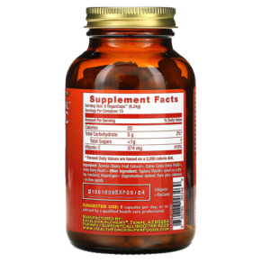 Thành phần vi chất của HealthForce Superfoods Truly Natural Vitamin C 120 Vegan Caps 650786003469