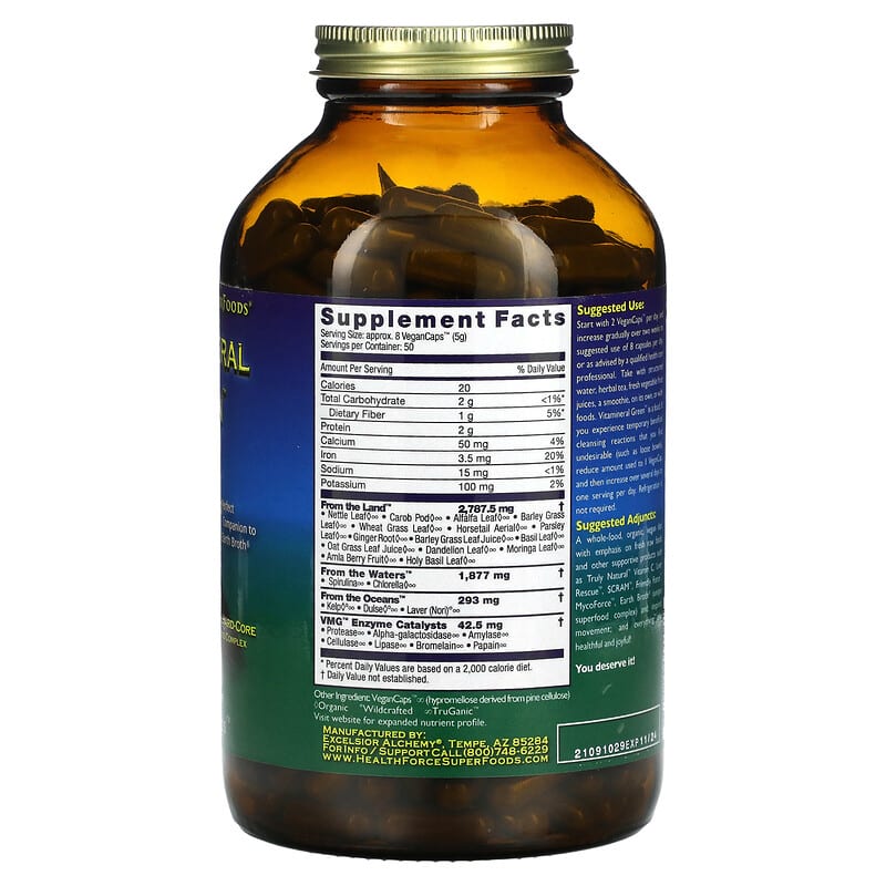 HealthForce Superfoods Vitamineral Green Version 5.6 400 VeganCaps 2 Thành phần vi chất của HealthForce Superfoods Vitamineral Green Version 5.6 400 VeganCaps 650786000567
