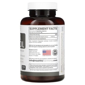 Thành phần vi chất của Healths Harmony Black Seed Oil 120 Capsules 653559477092