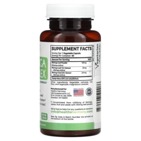 Thành phần vi chất của Healths Harmony Moringa Complex 60 Capsules 850006500086