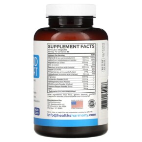 Thành phần vi chất của Healths Harmony Thyroid Support 120 Capsules 636790640586