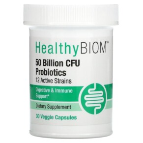 Thực phẩm chức năng HealthyBiom 50 Billion CFU Probiotics 12 Active Strains 30 Veggie Capsules 898220015771