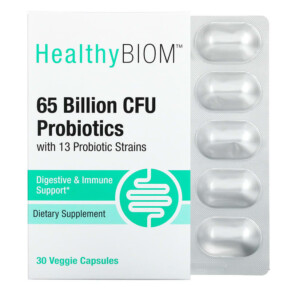 Thực phẩm chức năng HealthyBiom 65 Billion CFUs Probiotics 30 Veggie Capsules 898220019175