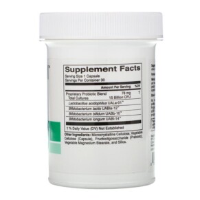 Thành phần vi chất của HealthyBiom Adult Probiotics 15 Billion CFU 30 Veggie Capsules 898220015818