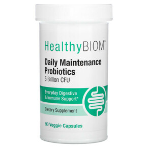 Thực phẩm chức năng HealthyBiom Daily Maintenance Probiotics 5 Billion CFUs 90 Veggie Capsules 898220015849