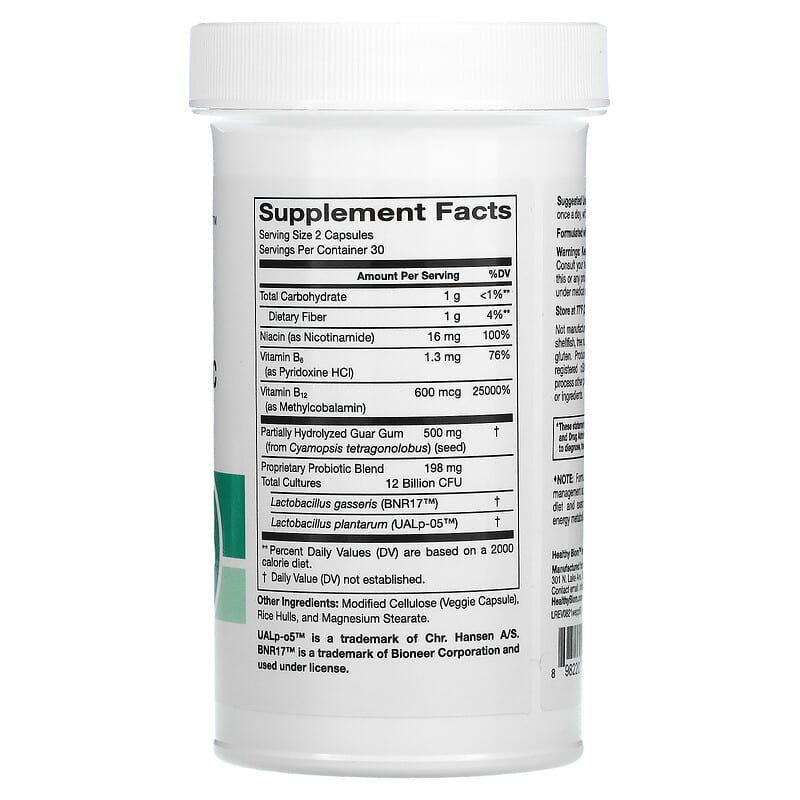 HealthyBiom Weight Management and Energy Prebiotic + Probiotic 12 Billion CFUs 60 Veggie Capsules 2 Thành phần vi chất của HealthyBiom Weight Management and Energy Prebiotic + Probiotic 12 Billion CFUs 60 Veggie Capsules 898220020263