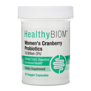 Thực phẩm chức năng HealthyBiom Women's Cranberry Probiotics 10 Billion CFUs 30 Veggie Capsules 898220015856