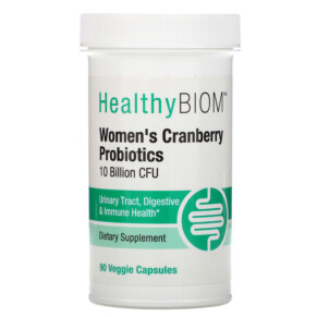 Thực phẩm chức năng HealthyBiom Women's Cranberry Probiotics 10 Billion CFUs 90 Veggie Capsules 898220015863
