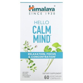 Thực phẩm chức năng Himalaya Hello Calm Mind 60 Vegetarian Capsules 605069068222