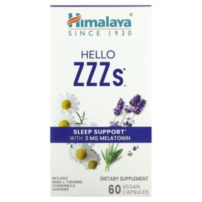 Thực phẩm chức năng Himalaya Hello ZZZs 60 Vegan Capsules 605069991179