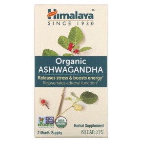 Thực phẩm chức năng Himalaya Organic Ashwagandha 60 Caplets 605069401012