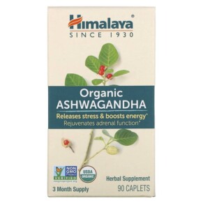 Thực phẩm chức năng Himalaya Organic Ashwagandha 90 Caplets 605069060431