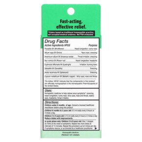 Thành phần vi chất của Homeolab USA Kids Relief Sinus Oral Liquid For Kids 0-9 Yrs Raspberry 0.85 fl oz (25 ml) 778159090660