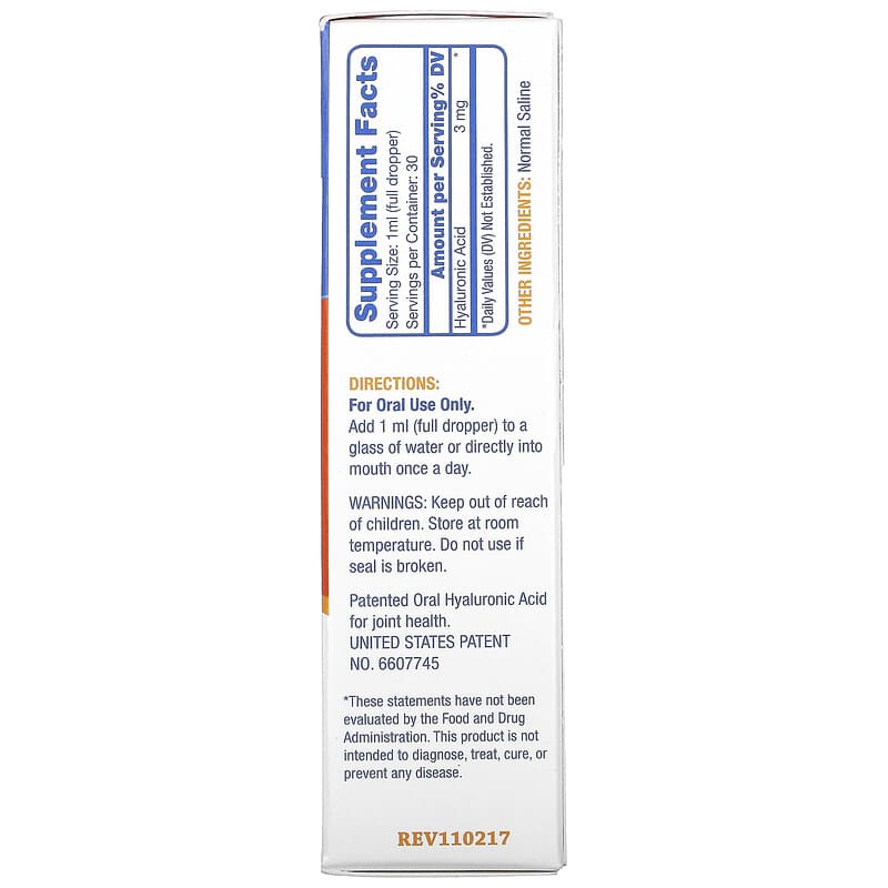 Hyalogic LLC Hyaluronic Acid Synthovial Seven 1 oz (30 ml) 2 Thành phần vi chất của Hyalogic LLC Hyaluronic Acid Synthovial Seven 1 oz (30 ml) 858259000124