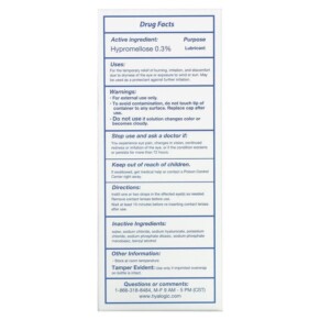Thành phần vi chất của Hyalogic LLC HylaTears Lubricant Eye Drops for Dry Eyes 0.67 fl oz (20 ml) 858259000704