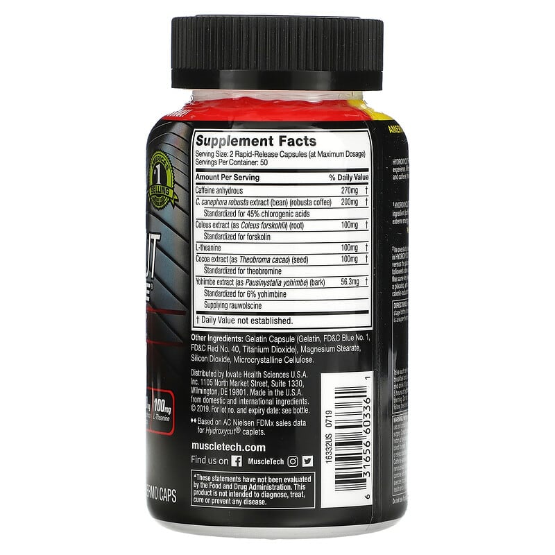 Hydroxycut Hardcore Elite 100 Rapid-Release Thermo Caps 2 Thành phần vi chất của Hydroxycut Hardcore Elite 100 Rapid-Release Thermo Caps 631656603361