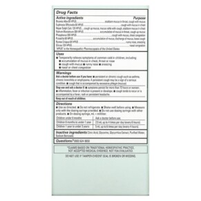 Hyland's Baby Mucus + Cold Relief Daytime Ages 6+ Months 4 fl oz (118 ml) 3 Thành phần vi chất của Hyland's Baby Mucus + Cold Relief Daytime Ages 6+ Months 4 fl oz (118 ml) 354973328419