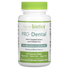 Thực phẩm chức năng Hyperbiotics PRO-Dental Natural Mint 90 Chewable Tablets 9506000113708