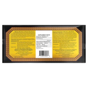 Thành phần vi chất của Imperial Elixir Siberian Eleuthero & Royal Jelly Extract Alcohol Free 4000 mg 30 Bottles 0.34 fl oz (10 ml) Each 715783393576