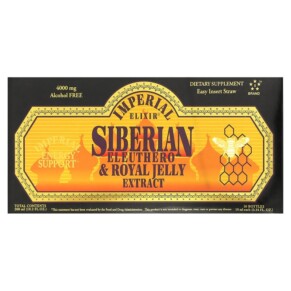 Thực phẩm chức năng Imperial Elixir Siberian Eleuthero & Royal Jelly Extract Alcohol Free 4000 mg 30 Bottles 0.34 fl oz (10 ml) Each 715783393576