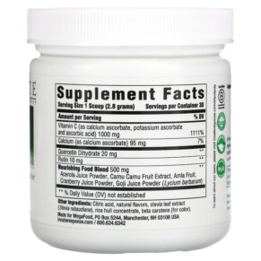 Thành phần vi chất của Innate Response Formulas C Complete Powder 2.96 oz (84 g) 051494440162