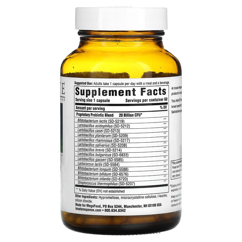 Innate Response Formulas Flora 20-14 Ultra Strength 60 Capsules 2 Thành phần vi chất của Innate Response Formulas Flora 20-14 Ultra Strength 60 Capsules 051494410066